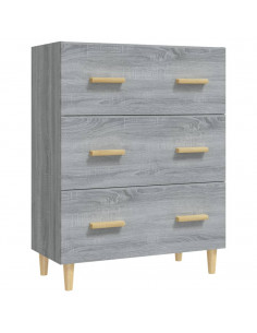 Credenza Grigio Sonoma 70x34x90 cm in Legno Multistrato 2