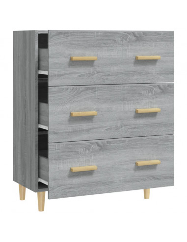 Credenza Grigio Sonoma 70x34x90 cm in Legno Multistrato