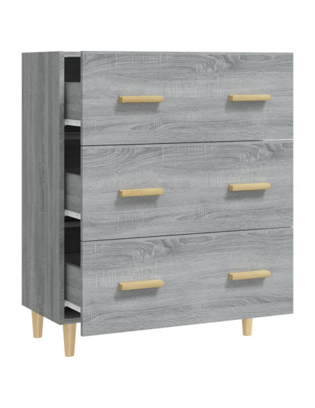 Credenza Grigio Sonoma 70x34x90 cm in Legno Multistrato
