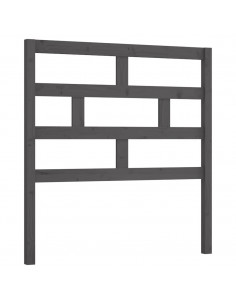 Testiera per Letto Grigia 81x4x100 cm in Legno Massello di Pino 2