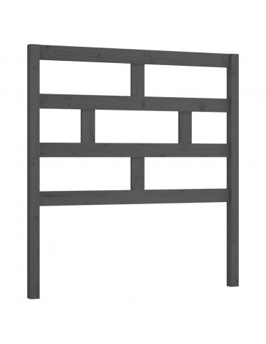 Testiera per Letto Grigia 81x4x100 cm in Legno Massello di Pino