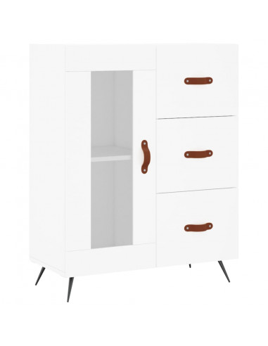 Credenza Bianca 69,5x34x180 cm in Legno Multistrato