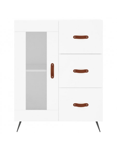 Credenza Bianca 69,5x34x180 cm in Legno Multistrato