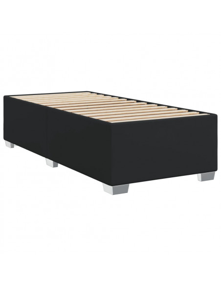 Giroletto a Molle con Materasso Nero 90x190 cm in Similpelle