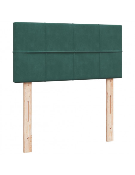Giroletto a Molle con Materasso Verde Scuro 90x200 cm Velluto