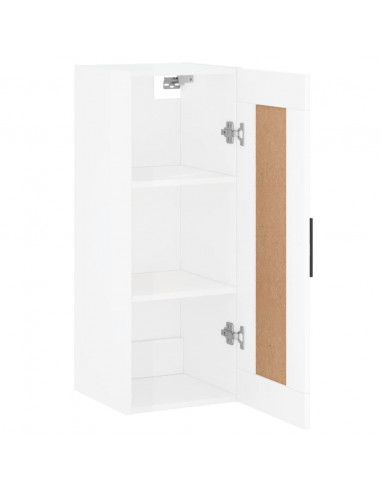 Mobile Parete Bianco Lucido 34,5x34x90 cm in Legno Multistrato