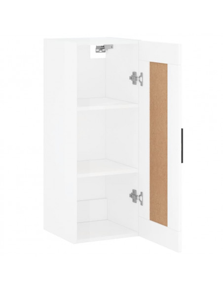 Mobile Parete Bianco Lucido 34,5x34x90 cm in Legno Multistrato