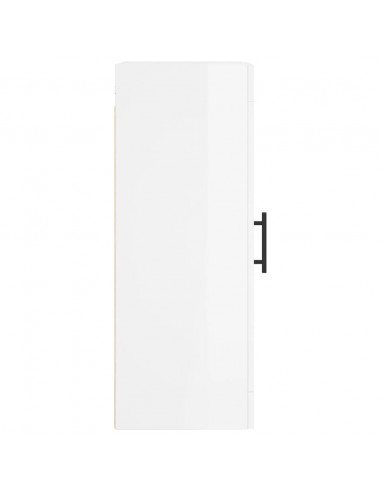 Mobile Parete Bianco Lucido 34,5x34x90 cm in Legno Multistrato