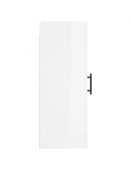 Mobile Parete Bianco Lucido 34,5x34x90 cm in Legno Multistrato
