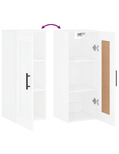 Mobile Parete Bianco Lucido 34,5x34x90 cm in Legno Multistrato
