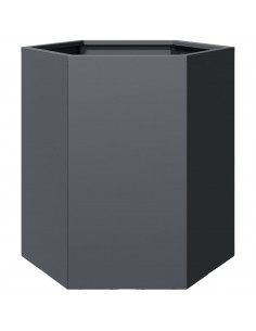 Fioriera da Giardino Antracite Esagono 46x40x45 cm in Acciaio 2