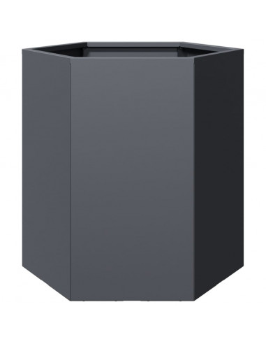 Fioriera da Giardino Antracite Esagono 46x40x45 cm in Acciaio