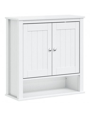 Mobile Bagno a Muro BERG Bianco 69,5x27x71,5cm Legno Massello