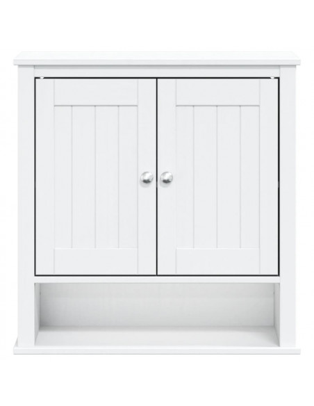 Mobile Bagno a Muro BERG Bianco 69,5x27x71,5cm Legno Massello