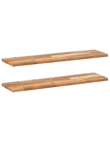 Mensole da Parete 2 pz 100x20x2 cm Legno Acacia Rifinito a Olio