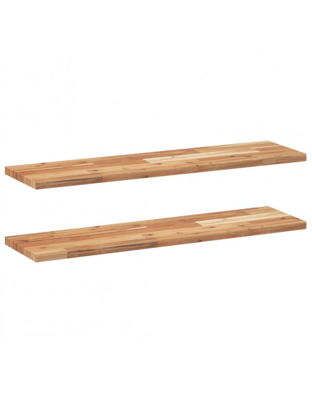Mensole da Parete 2 pz 100x20x2 cm Legno Acacia Rifinito a Olio