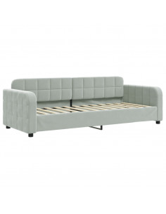 Letto da Giorno Grigio Chiaro 80x200 cm in Velluto 2