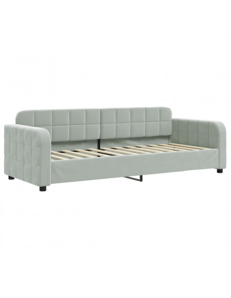 Letto da Giorno Grigio Chiaro 80x200 cm in Velluto