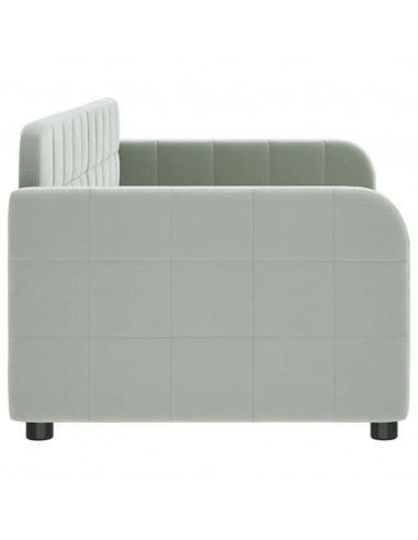 Letto da Giorno Grigio Chiaro 80x200 cm in Velluto