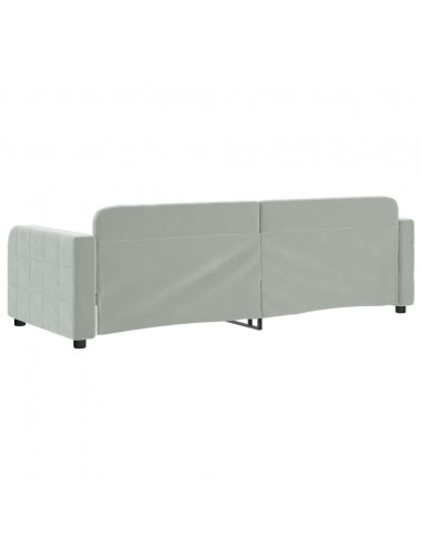 Letto da Giorno Grigio Chiaro 80x200 cm in Velluto
