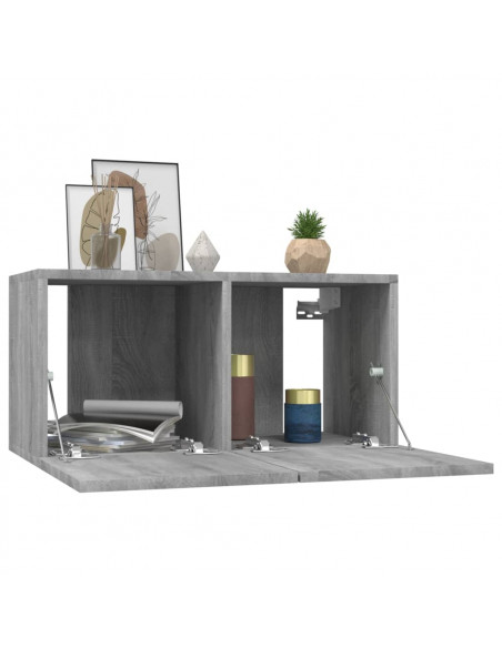 Mobile TV Pensile Grigio Sonoma 60x30x30cm in Legno Multistrato