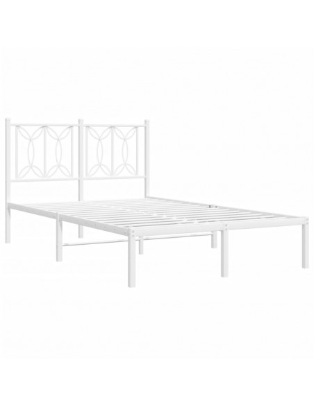 Giroletto con Testiera Metallo Bianco 120x190 cm