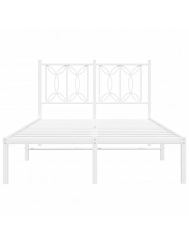 Giroletto con Testiera Metallo Bianco 120x190 cm