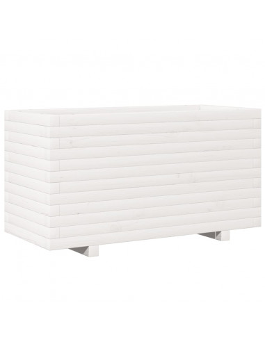 Fioriera da Giardino Bianca 90x40x49,5cm Legno Massello di Pino
