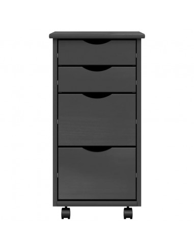 Armadietto Rotante con Cassetti MOSS Grigio Legno Massello Pino