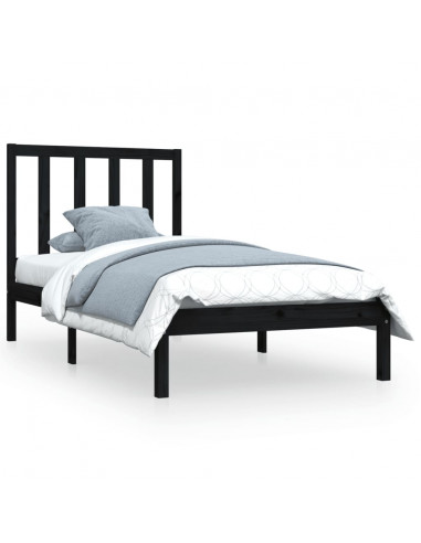 Giroletto Nero in Legno Massello di Pino 100x200 cm