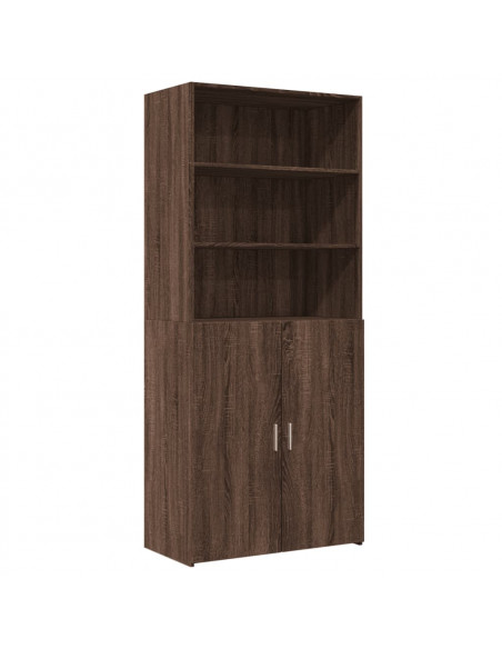 Credenza Rovere Marrone 80x42,5x185 cm in Legno Multistrato