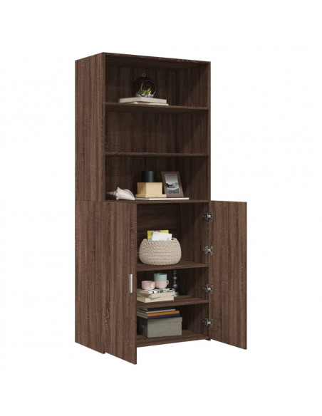 Credenza Rovere Marrone 80x42,5x185 cm in Legno Multistrato
