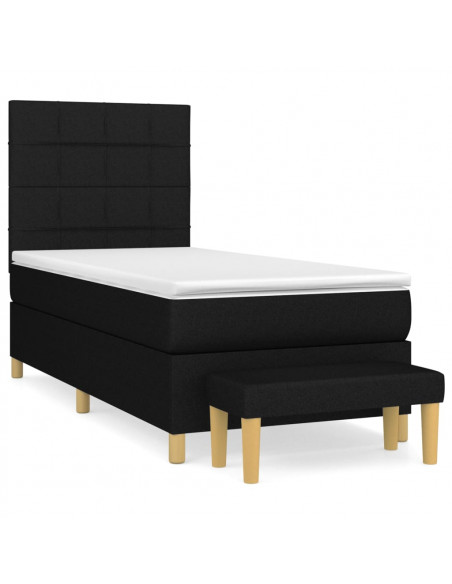 Giroletto a Molle con Materasso Nero 90x190 cm in Tessuto