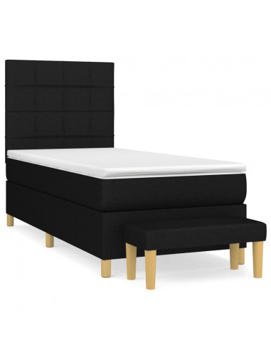 Giroletto a Molle con Materasso Nero 90x200 cm in Tessuto