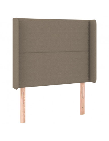 Testiera a LED Tortora 103x16x118/128 cm in Tessuto