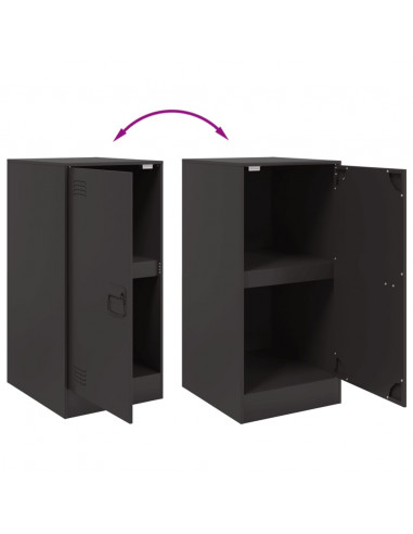 Credenza Nera 34,5x39x107 cm in Acciaio