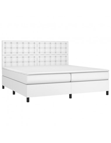 Giroletto a Molle con Materasso Bianco 200x200cm in Similpelle