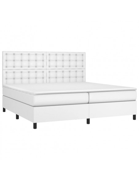 Giroletto a Molle con Materasso Bianco 200x200cm in Similpelle