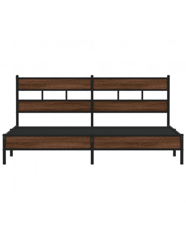 Giroletto senza Materaso in Metallo Rovere Marrone 200x200 cm