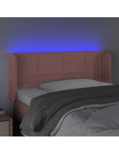 Testiera a LED Rosa 103x16x78/88 cm in Velluto