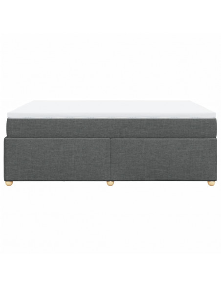 Giroletto a Molle con Materasso Grigio Scuro 140x190 cm Tessuto