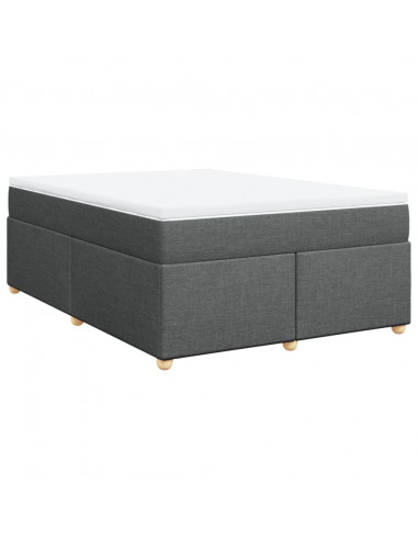 Giroletto a Molle con Materasso Grigio Scuro 140x190 cm Tessuto