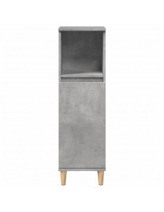Set Mobili da Bagno 3 pz Grigio Cemento in Legno Multistrato 2