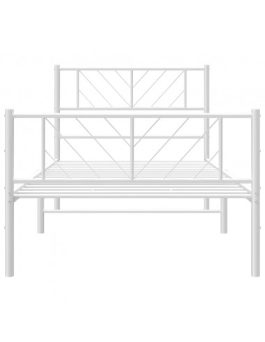 Giroletto con Testiera e Pediera Metallo Bianco 107x203 cm