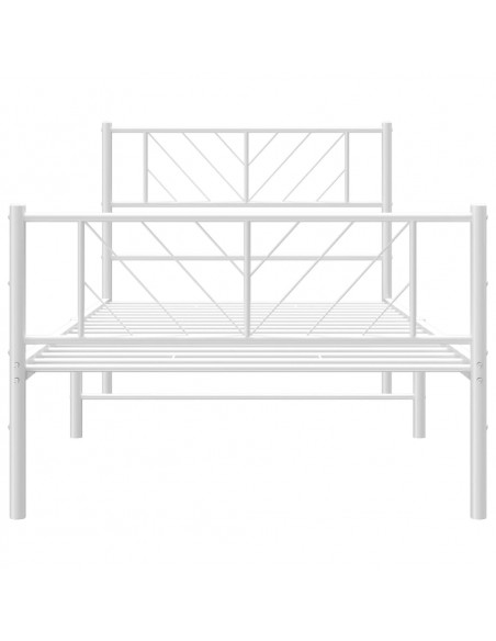 Giroletto con Testiera e Pediera Metallo Bianco 107x203 cm