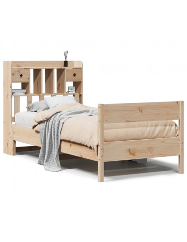 Letto Libreria senza Materasso 100x200 cm in Legno di Pino