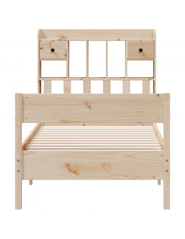 Letto Libreria senza Materasso 100x200 cm in Legno di Pino