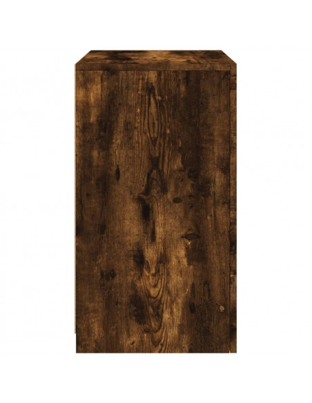 Armadietto con Luci LED Rovere Fumo in Legno Multistrato
