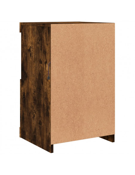 Armadietto con Luci LED Rovere Fumo in Legno Multistrato