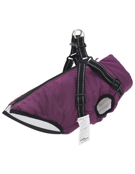 Cappotto Cani Imbracatura Impermeabile Riflettente Viola L